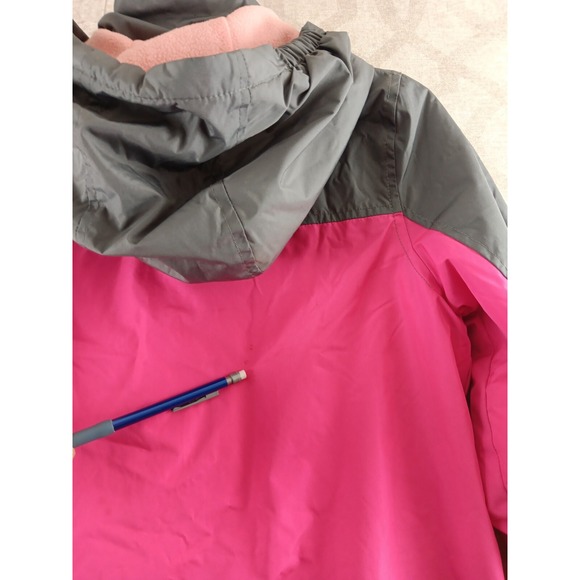 Skechers Fleece Lined Winter Jacket Girls Large 14-16 Pink Full Zip Hooded - Picture 10 of 10
